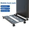 Computer Tower Stand with Adjustable Width 80kg Load-capacity CPU Steel Rolling Stand Adjustable Mobile Cart Holder with Wheels