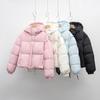 Solid Color Removable Sleeves Down Cotton Clothes Women's Winter New Design Short Vest Hooded Bread Clothes