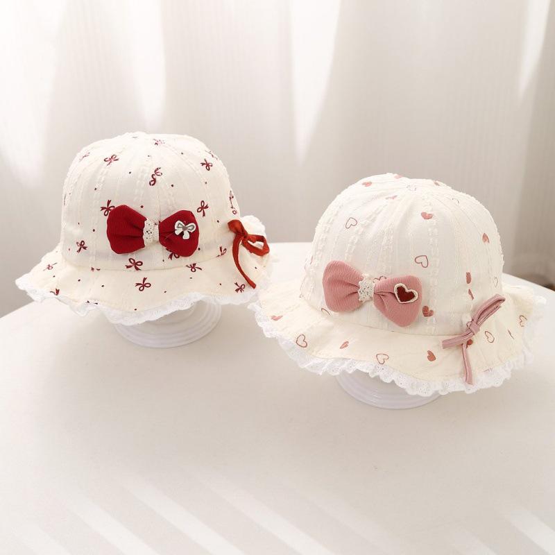 Весенняя детская шляпа для защиты от солнца с бантом - Милый корейский стиль