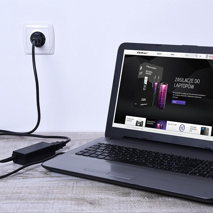 Универсальный блок питания Qoltec для ноутбука 45 Вт | Автоматический | MultiPlug | 8 штекеров | +кабель питания