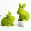 Статуэтка пасхального кролика, зеленая стайная скульптура кролика, маленькая реалистичная статуэтка кролика, центральный элемент стола для весеннего сада, внутреннего дворика, домашнего декора