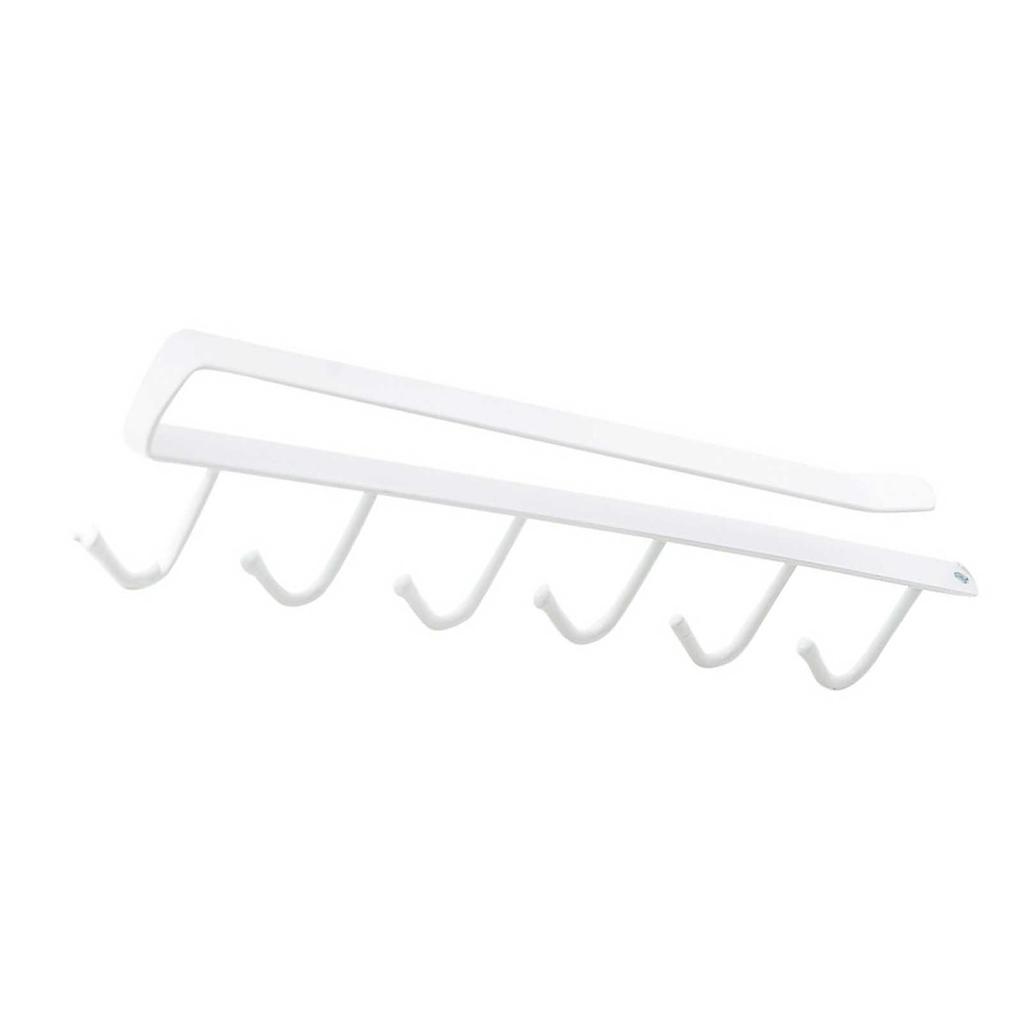 Крючок под шкафчик многофункциональный, нержавеющий, железный, 6 крючков, подвеска для хранения в шкафчике для спальни, кухни, белый