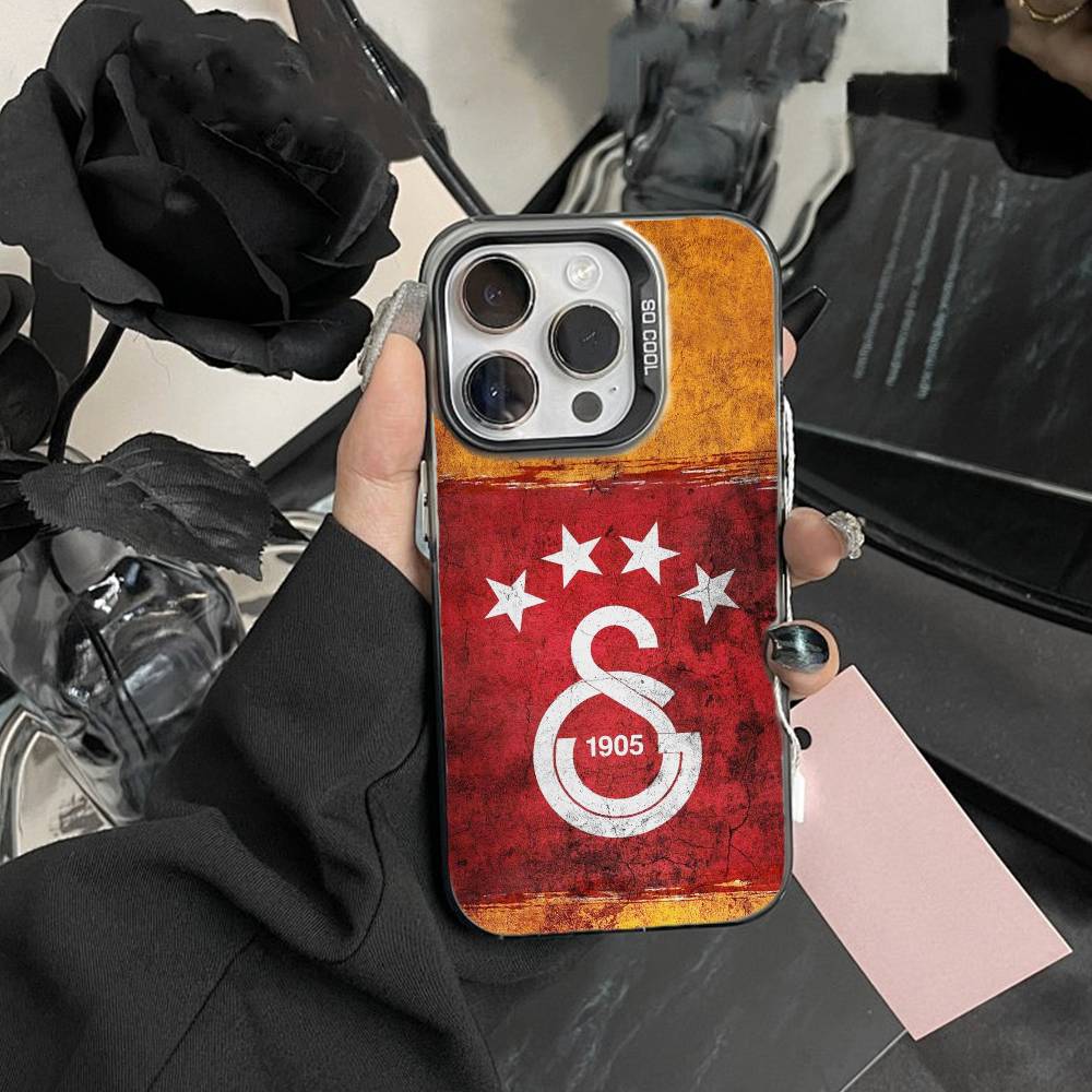 Чехол для телефона G-Galatasaray 1905 для iPhone17, 16,15,14,13,12 Pro Max Черный Конфетный Матовый Ударопрочный Чехол