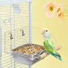 Parrots Food Bowl Acrylic and Sainlessed Steel Parakeet Food Container Anti Spill Design for Home and Bird Enthusiasts