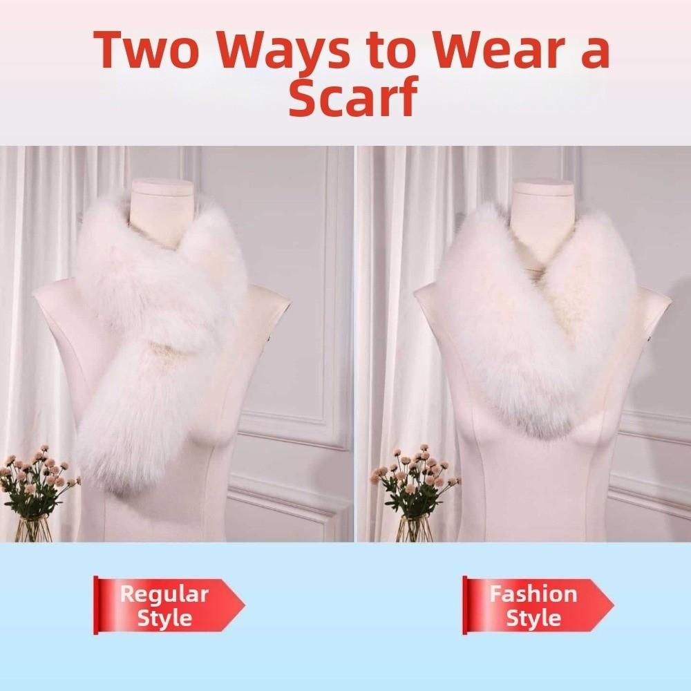 Soft Faux Fur Scarf Solid Color Plush Neck Scarf Gifts Women Winter Scarves for Girls