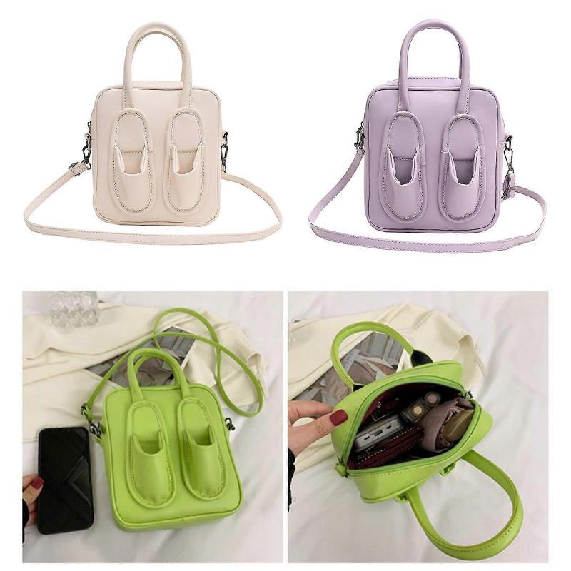 Women Small Messenger Bag Student Shoulder Bag Funny Slippers Crossbody Bag Simple Satchel Bag Handbag for Daily School  Purple