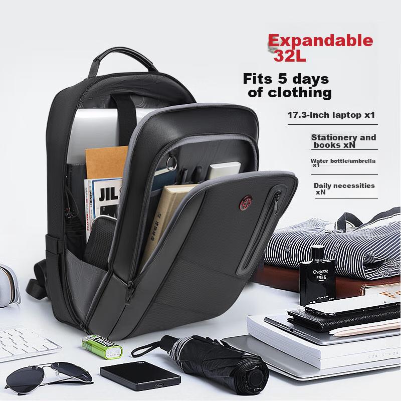 CROSSGEAR Cross Medal Business Backpack for Men, Lightweight Commuter Leather Backpack, 16-Inch Laptop Bag, Travel Bag for Business Trips