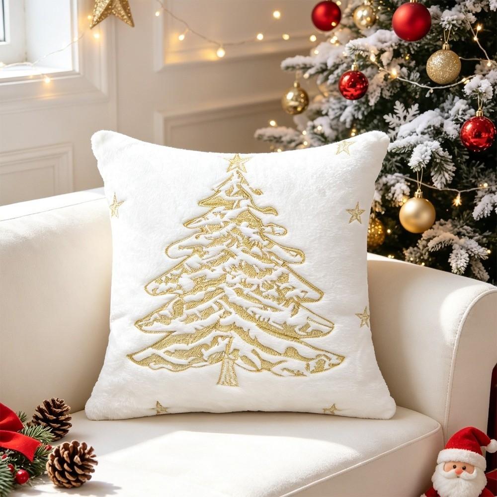 Embroidery Plushie Pillow Case 45x45cm Cushion Cover New Throw Pillow Cover Christmas Decor