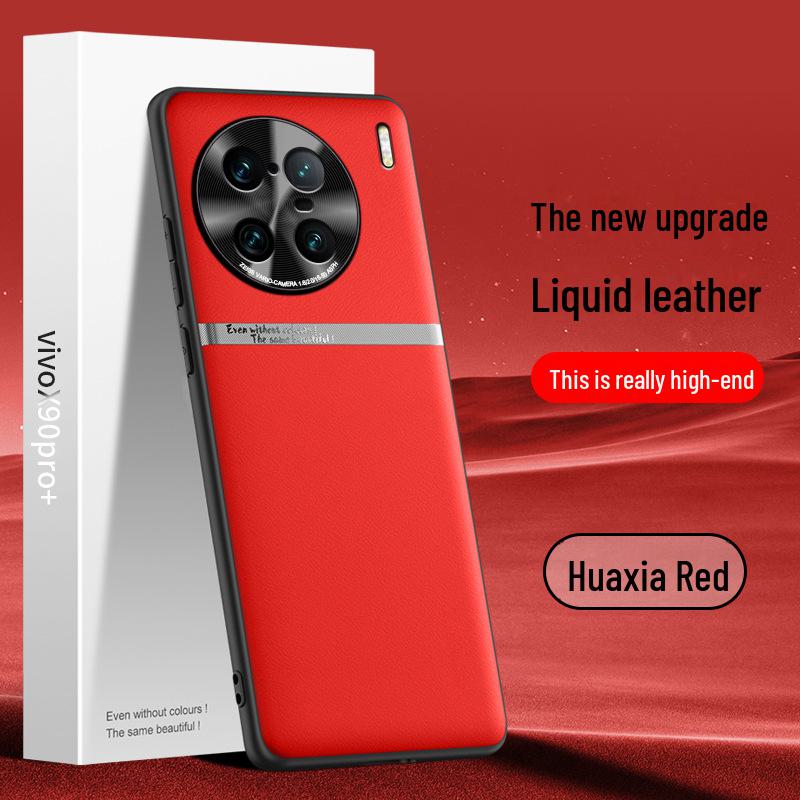 Vivo X90 Pro+ Liquid Leather Case: Anti-Fall & Anti-Fouling Protective Cover, One-Piece Design.