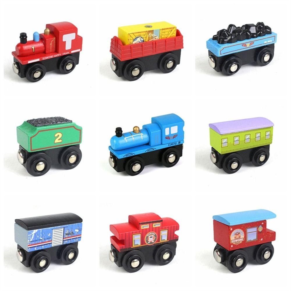 Railway Vehicles Magnetic Train Toys Wooden Track Trains Car Railway Tracks Train Kids Gifts