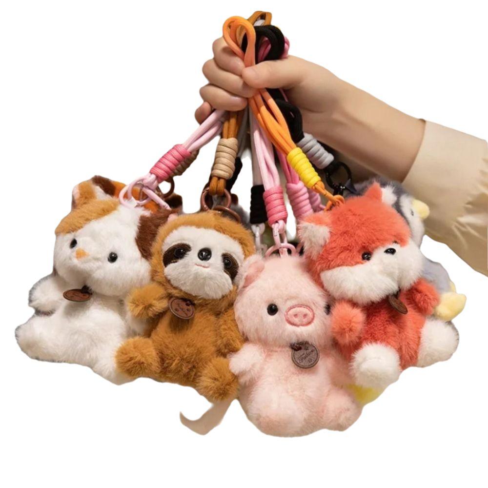 Elephant Dinosaur Panda Sloth Keychain Rabbit Duck Stuffed Capybara Doll Kids Toy