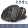 Wireless Trackball Mouse 2.4G&Bluetooth Rechargeable Rollerball Mice Ergonomic Design Thumb Control Mouse For Windows