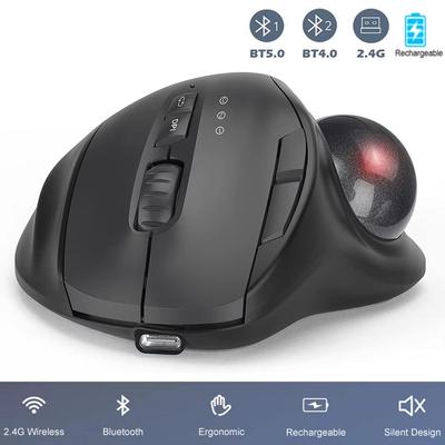 Беспроводная мышь-трекбол 2.4G и Bluetooth перезаряжаемые мыши-роллер эргономичный дизайн мышь с управлением большим пальцем для Windows