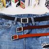 Color Simple Solid Metal Buckle Decor Women Waist Belt With No Punching Design