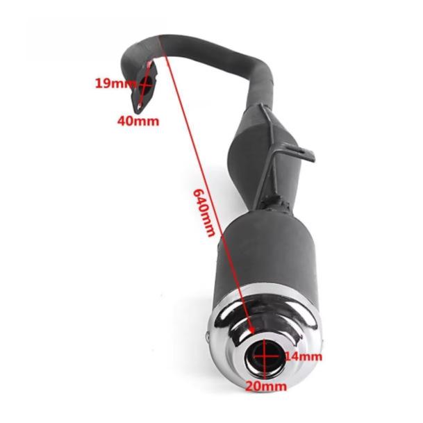 49CC Mini Motorcycle Two-Stroke Exhaust Pipe without Muffler for Small Sports Cars and Four-Wheelers