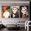 Abstract Animal Cute Cat Portrait Canvas Painting Poster and Prints Nordic Wall Art Picture for Living Room Kids Room Home Decor