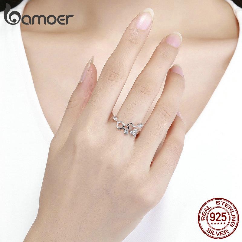 Регулируемое кольцо из стерлингового серебра с кристаллом