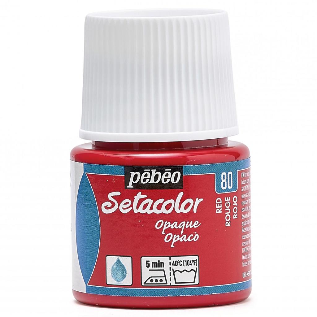 Краска для ткани Pebeo Можно красить на темных тканях Seta Color Opaque Color 45 мл Красный 80