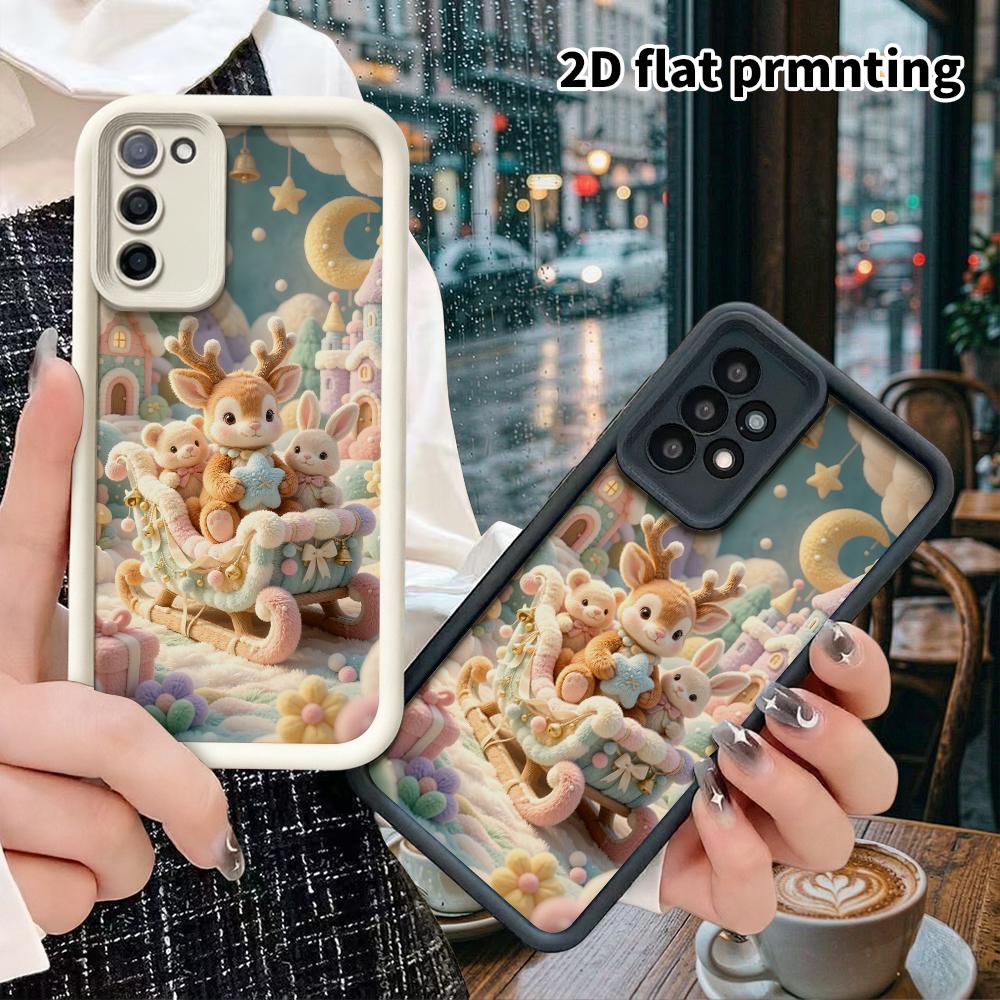 Phone Case: 2D flat, suitable for Samsung Galaxy A34 A35 M05 M06 S20 S22 S21 FE Plus 5G protective case, Sled Party, perfect Christmas and Halloween h