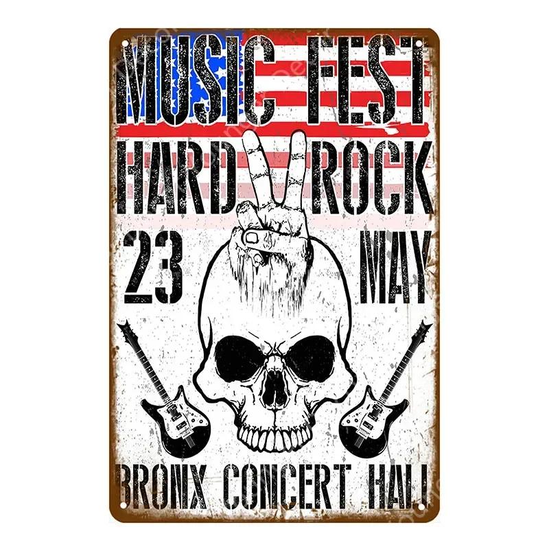 Хард-рок-ролл плакат кантри-музыка джаз металлические знаки ретро декор для вечеринки паб-бар кафе клуб украшения винтажная настенная табличка YJ063