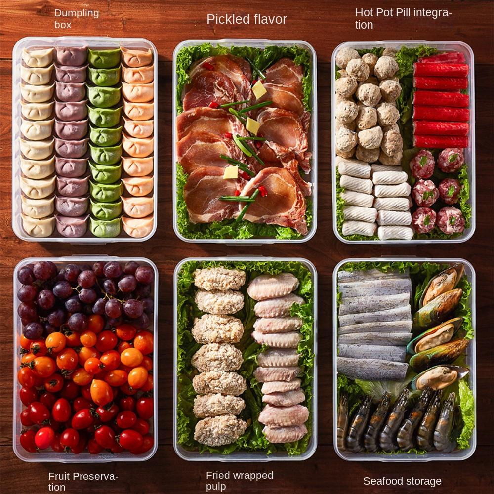 Холодильник Морозильная Коробка 1-3 Слоя Пельмени Пищевой Класс Быстрозамораживаемая Коробка Для Пельменей С Крышкой Коробка Для Сохранения Свежесть