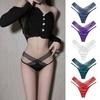 2 Pcs Postpartum Sheer Mesh Underwear for Women Low Waist See Through Thong Breathable Ultra Thin V String Panties