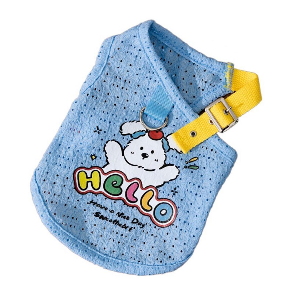 Мультяшный жилет для собаки, дышащая одежда для щенка, товары для питомцев, тонкая футболка для собаки, кошки