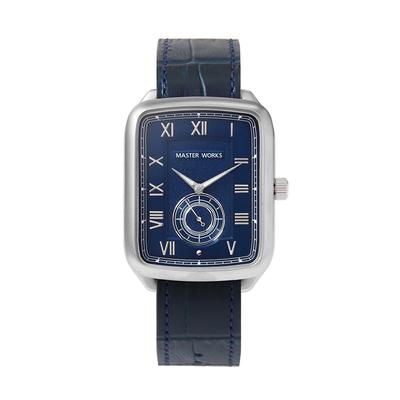 Часы Masterworks Quadrangle Watch, сделаны в Японии, кварцевые, 33 мм, кожаный ремешок, квадратная форма, темно-синие [MASTER WORKS] MW10SN-GCBLG8, мужские, мужские