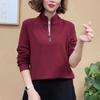 Женская однотонная футболка с полумолнией и длинным рукавом, воротником-стойкой, двусторонний флис, повседневная, теплая базовая одежда для осени/зимы.
