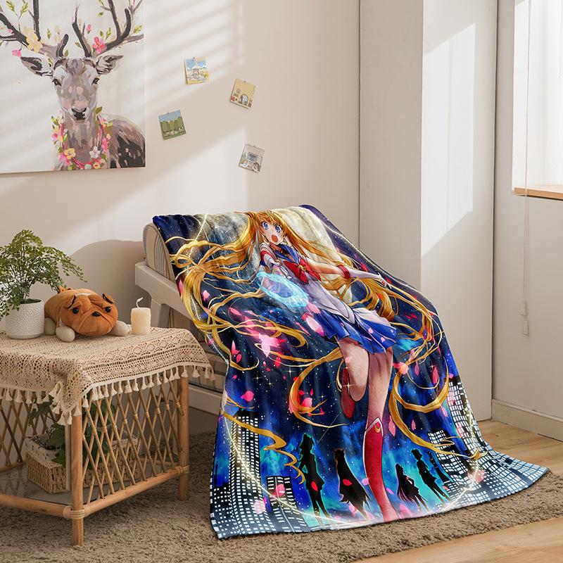 Мультяшная серия «Красивая девушка», двустороннее фланелевое одеяло с 3D-цифровой печатью