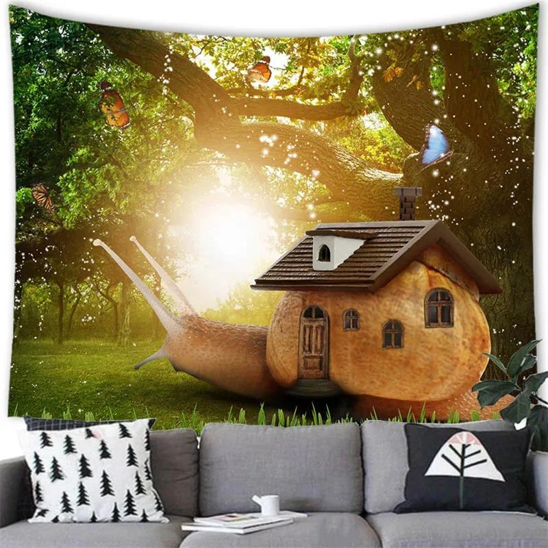 Magic Fantasy Forest Wall Tapestry Enchanted Tree Print Wall Hanging for Bedroom Living Room Dorm Decor