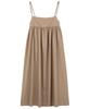 Платье с расклешенной юбкой на бретелях-ками, Стильное, Элегантное и Милое для женщин [E3268], Свободный размер, Серо-бежевый