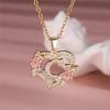 Trendy Love Heart Flower 26 Letters A-Z Pendant Necklace Vintage Gold Color Chains Necklaces For Women Wedding Jewelry Girl Gift