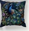 Vintage Peacock Oil Painting  Pillowcases Flat Print Machine Washable Suitable for Decorating Living Rooms and Bedrooms