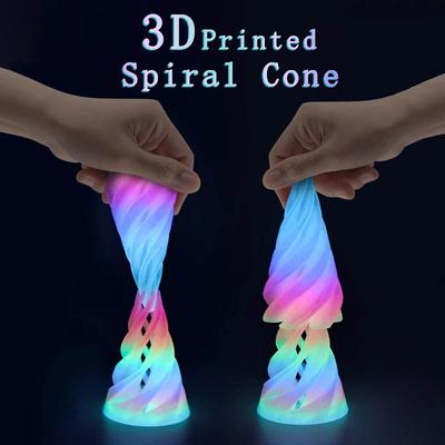 3D-печатная декорация Мини-воронка Напечатанная спираль Конус Непоседа Игрушка Невозможная Пирамида Сквозная скульптура Иллюзия нити Подарок