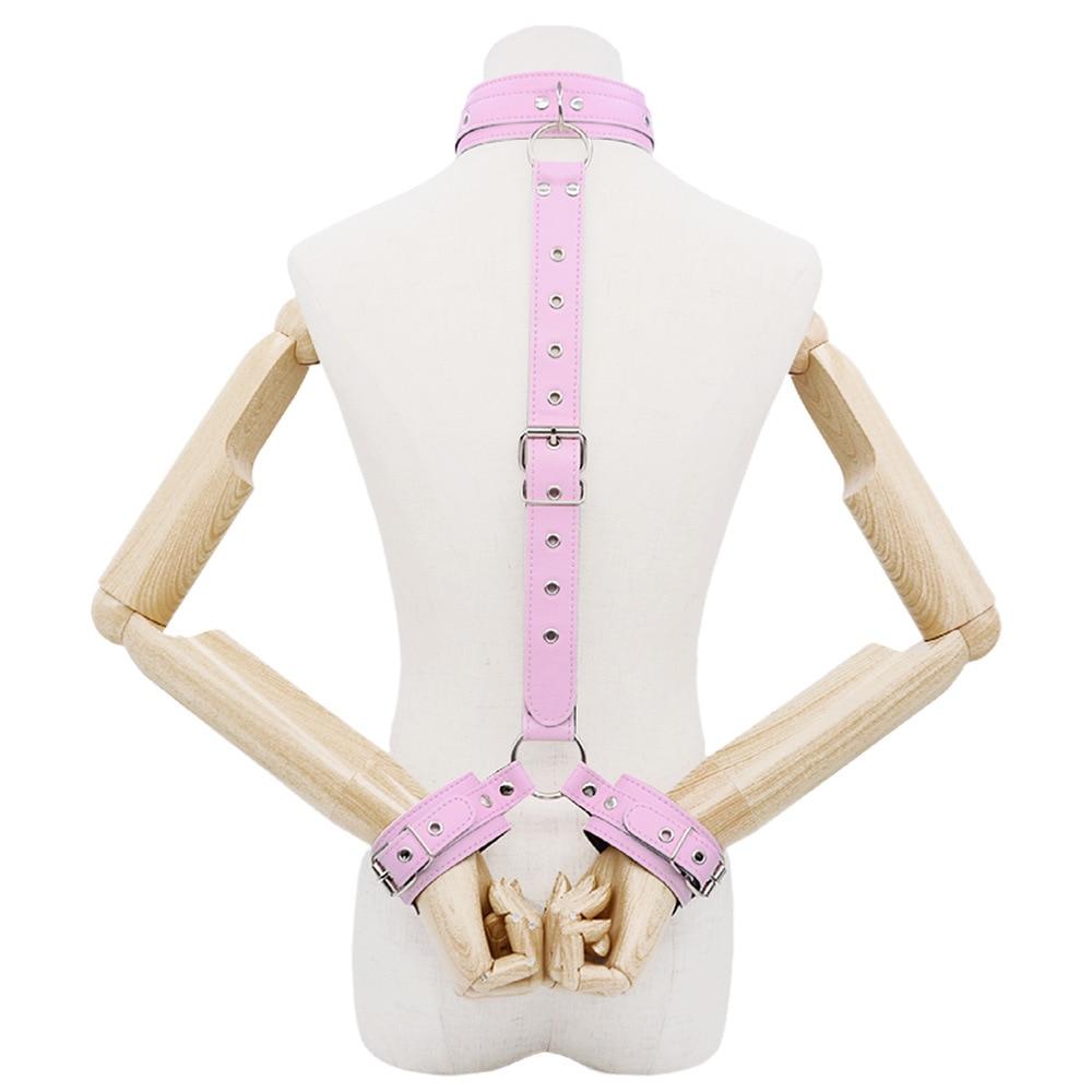 Sexy Bondage Collar Handcuffs Training Slave Sex Toys Chastity Belt Sex Furniture BDSM PU Leather