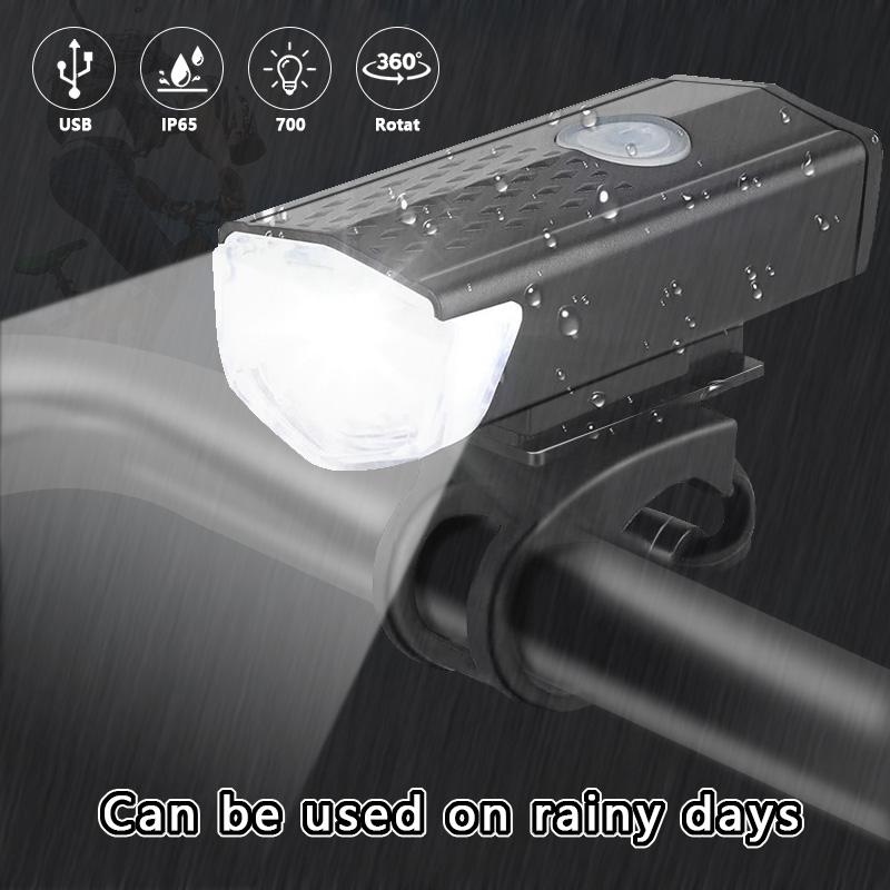 2pcs Bike Bicycle Light USB LED Rechargeable Set MTB Road Bike Front Back Headlight Lamp Flashlight Cycling Light Cycling Acces