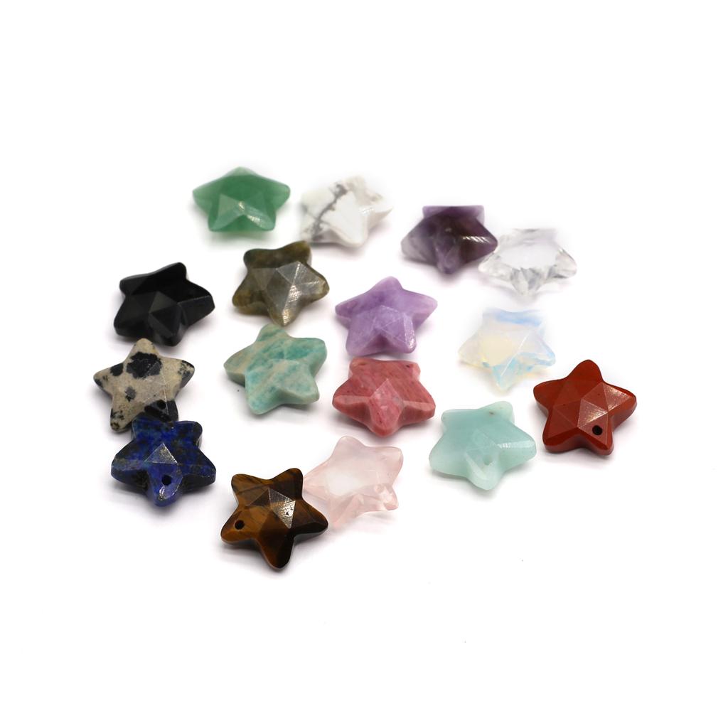 1 шт., кулон с кристаллами для исцеления Boho Reiki, подвески из натурального камня аметиста в виде пентаграммы для изготовления ювелирных изделий, рождественские подарки своими руками 15x15 мм
