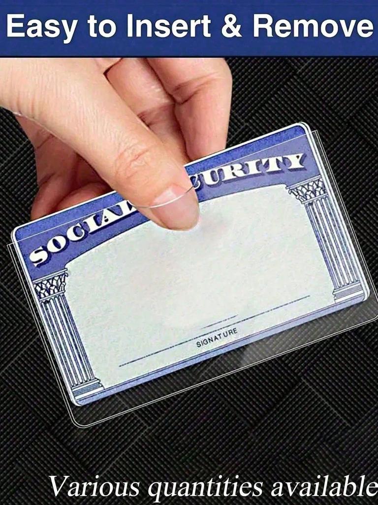 Защитные чехлы Medicare Прозрачный ПВХ Водонепроницаемый Защитный чехол для медицинской карты / карты социального страхования - Прозрачные виниловые пластиковые чехлы
