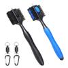 Non-Slip Handle Golf Club Brush Cleaner with Magnet Carabiner Lightweight Club Groove Cleaning Kit Retractable Spike Wire Brush