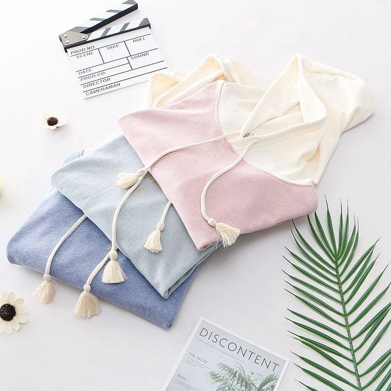 Anime Print Women Hoodies Students One Size Sweatwear Loose Color Matching Raglan Sleeves Printed Hooded Pullover Japanese Top