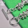 Wholesale 925 Sterling Silver Smooth Multi-Bead Bracelet For Women Fine Fashion Jewelry Birthday Christmas Party Gift Accessorie