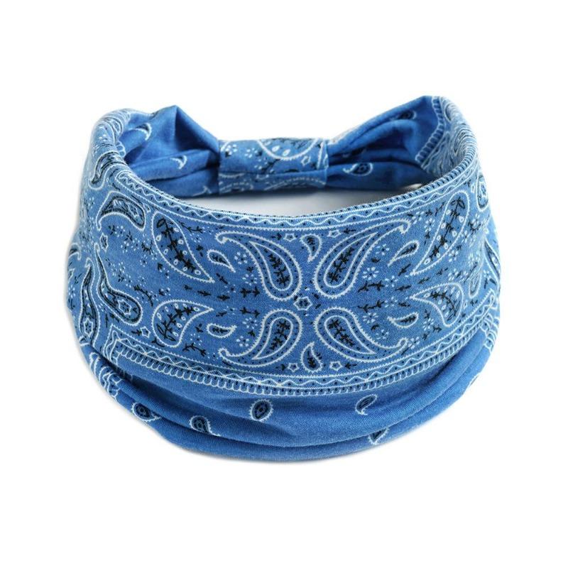New Boho Cotton Wide Headband for Women Cashew Leopard Flower Print Turban Headwrap Knot Hairband Bandana Girls Hair Accessories