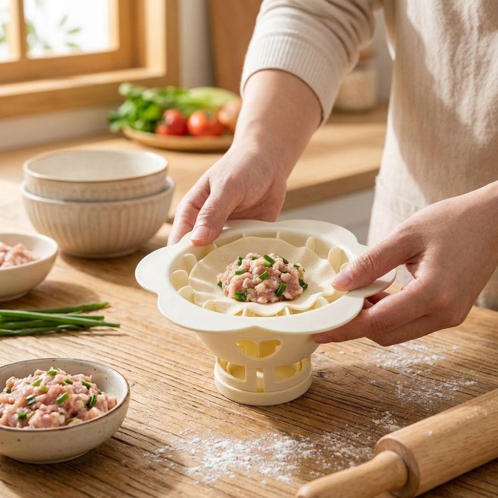 Non-stick Baozi Maker Mold Plastic DIY Pastry Press Flower Dumpling Mold Breakfast Bun Making