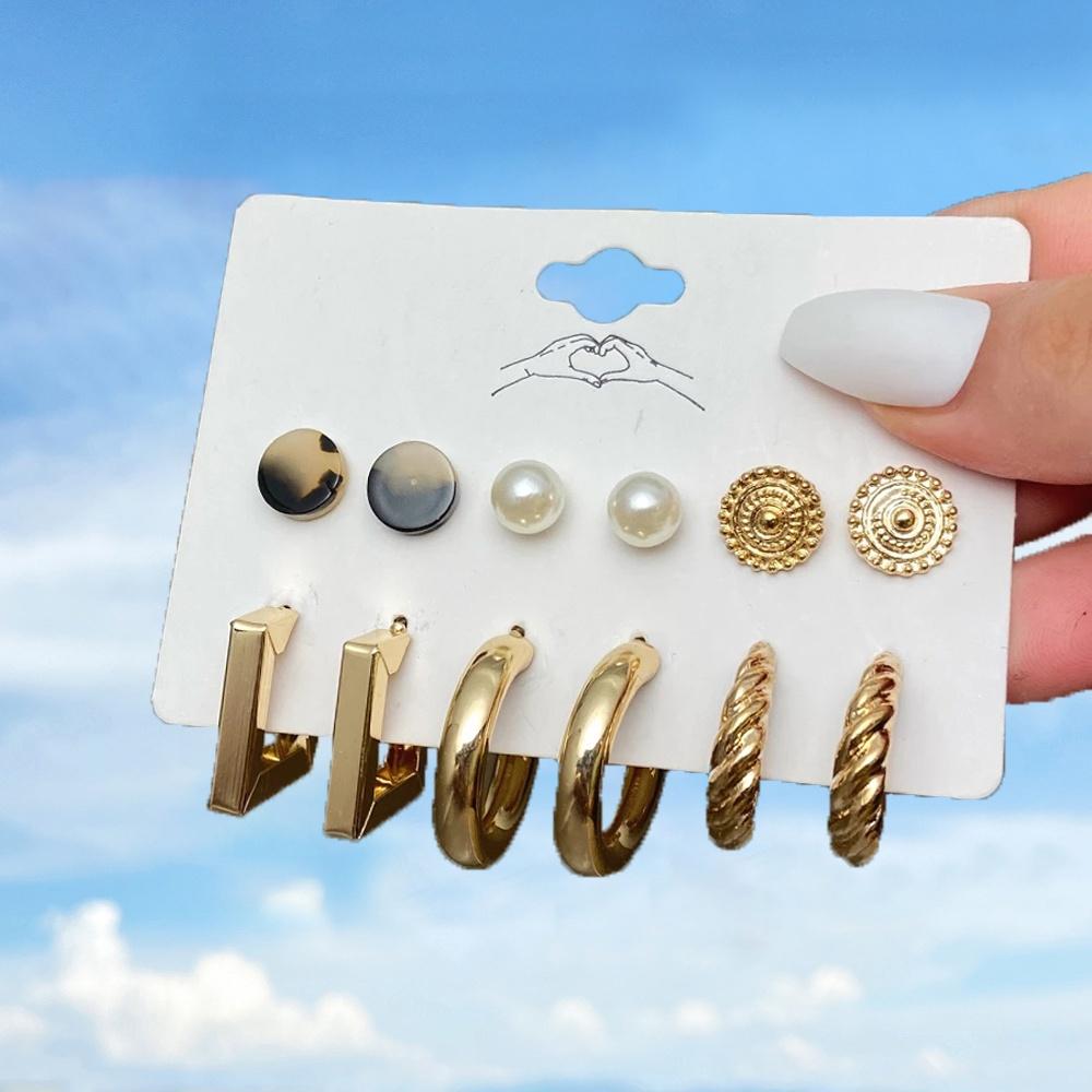 iF ME Модный комплект жемчужных серег, женские роскошные серьги-гвоздики с бабочкой и сердцем, золотые серьги-гвоздики из смолы, серьги-кольца, ювелирные аксессуары