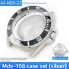 MDV106 metal Case film bezel bumper armor For Casio MDV-106 Stainless Steel Crown Caseback Sapphire Glass men Watch accessories
