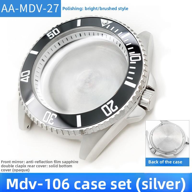 MDV106 metal Case film bezel bumper armor For Casio MDV-106 Stainless Steel Crown Caseback Sapphire Glass men Watch accessories