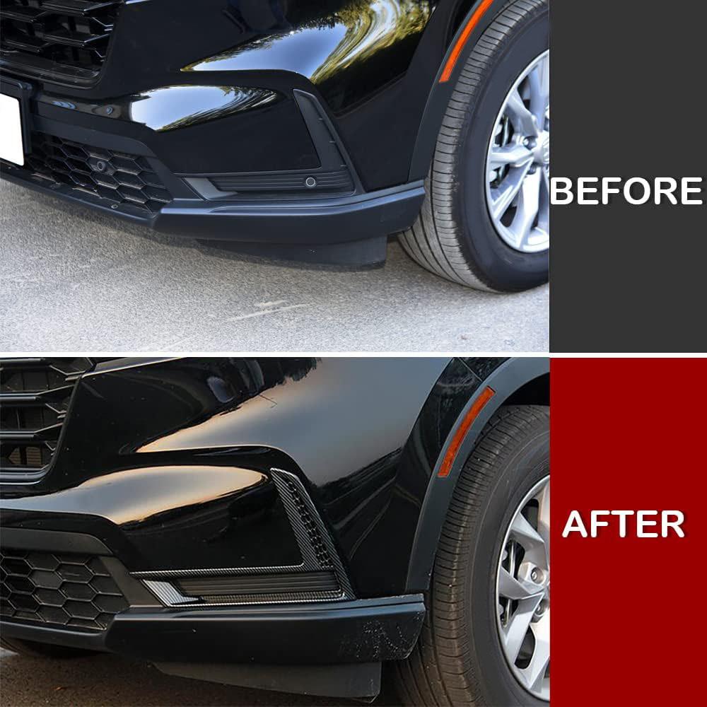 2x Carbon Fiber Pattern Front Fog Light Lamp Cover Trim For Honda CRV 2023-2024