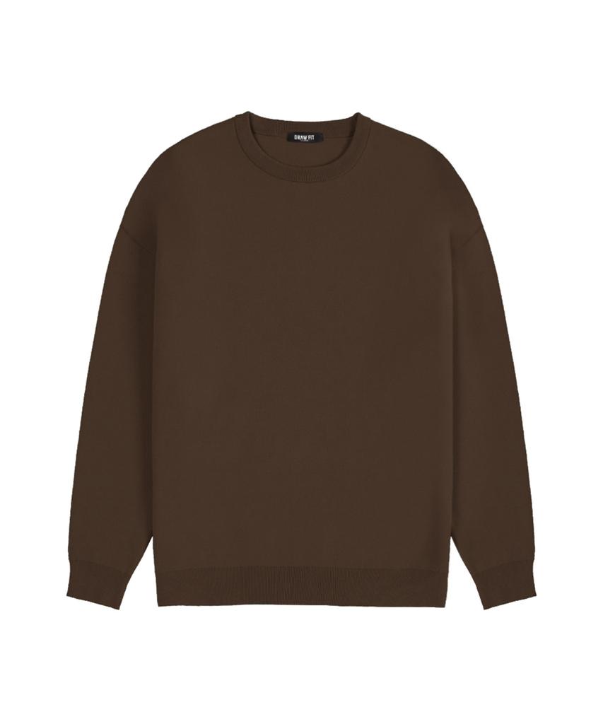 DRAW FIT Soft Essential Round Knit [Brown]