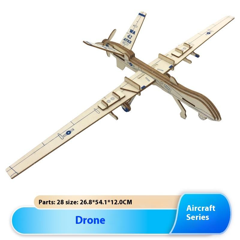 Мальчики деревянные 3D головоломки детские развивающие игрушки строительные блоки самодельные деревянные головоломки самолет игрушка